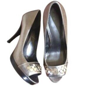 CALVIN KLEIN CALEIGH METALLIC HEELS - SZ 9